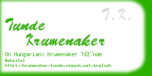 tunde krumenaker business card